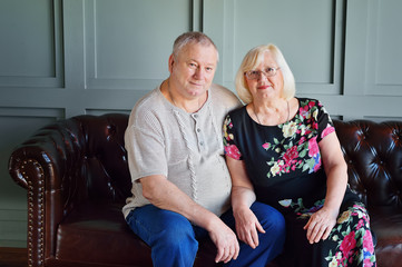  Old  senior and  old woman, happiness husband and wife