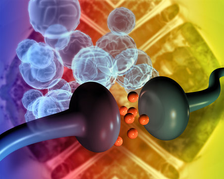 3d rendering - cancer cell in the future
