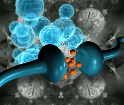 3d rendering - cancer cell in the future
