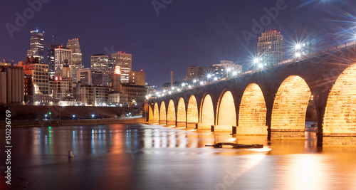 Fotomural Saint Paul Minnesota Capital City Skyline Mississippi River Ramsey County