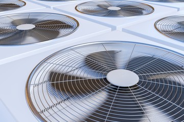 3D rendered illustration of HVAC units (heating, ventilation and air conditioning).