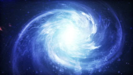 Wall Mural - spiral galaxy, 3d illustration of deep space object.