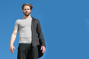 Wall Mural - handsome man with beard in sportswear, sport fashion