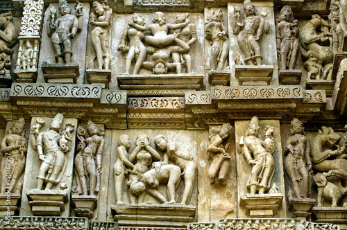 EROTIC HINDU SCULPTURES IN THE INDIAN TOWN OF KHAJURAHO. - Buy ...