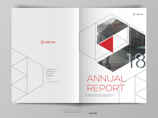 Canvas Print - Cover design annual report, cover, vector template brochures, flyers, presentations, leaflet, magazine a4 size. White with red abstract background - stock vector