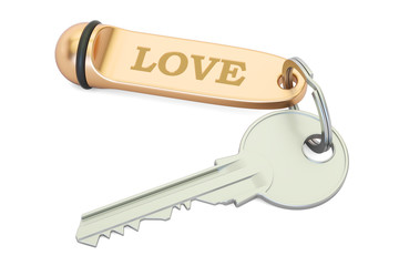 Poster - key from love, 3D rendering