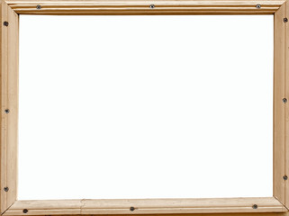 Wall Mural - Simple wood frame with white copy space.