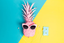 Painted Pineapple With Sunglasses