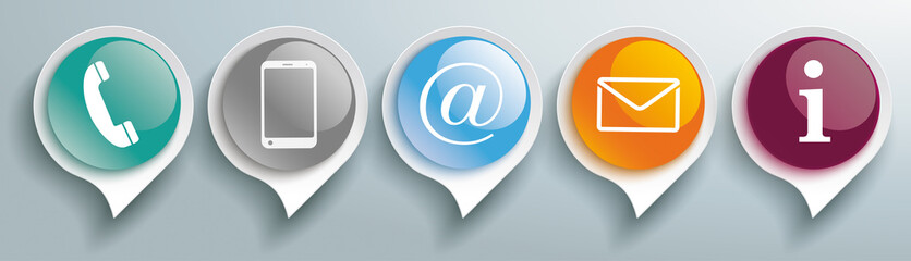 Wall Mural - speech bubbles glossy contact buttons header