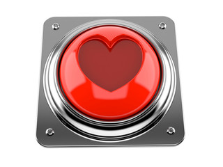 Poster - red love button