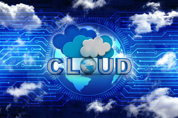 Poster - 3d rendering technology Cloud computing 
