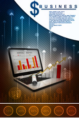 Poster - 3d rendering Growth and income concept. Mixed media
