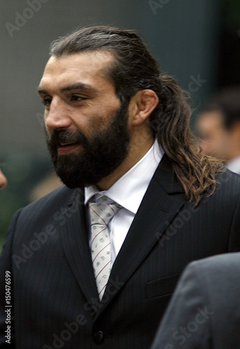 French Rugby Player Chabal Attends A Ceremony At Hotel Matignon In