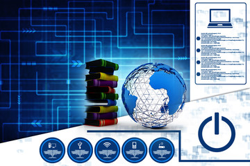 Poster - 3d rendering office document Binder with globe
