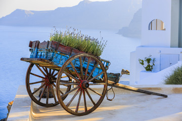 Sticker - Picturesque view of Old Town of Oia on the island Santorini.