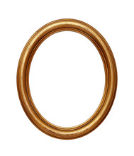Vintage Golden Oval Round Picture Frame