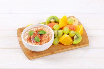 Poster - fruit salad with cinnamon yogurt