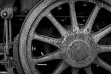 USA, Nevada, Ely. Black And White Of Train Wheel. Credit As: Don Paulson / Jaynes Gallery / DanitaDelimont.com