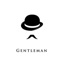 Gentleman Icon Isolated On White Background. 