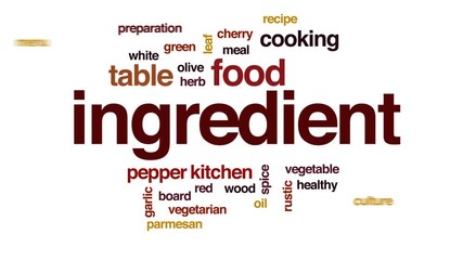 Poster - Ingredient animated word cloud, text design animation.