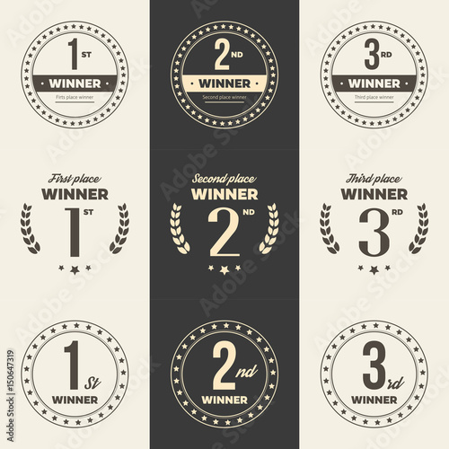 Fotografía 1st, 2nd, 3rd place logo's with laurels and ribbons