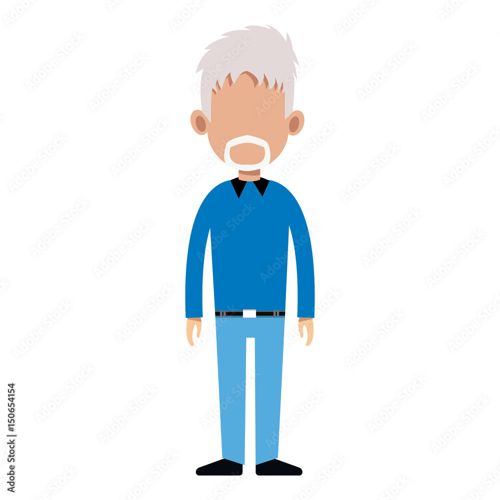 character man standing casual clothes image vector illustration Stock ...