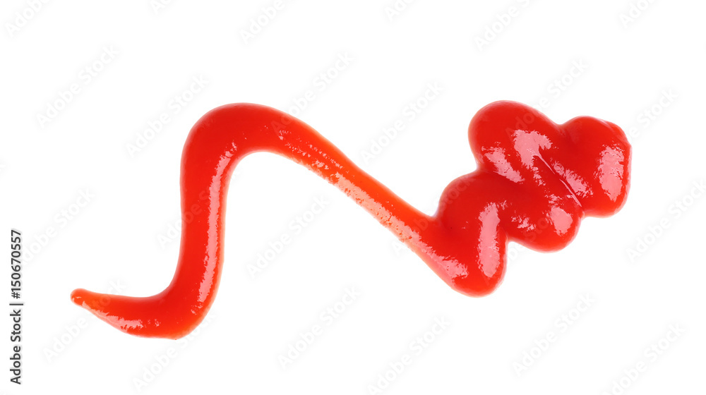 Delicious tomato sauce on white background
