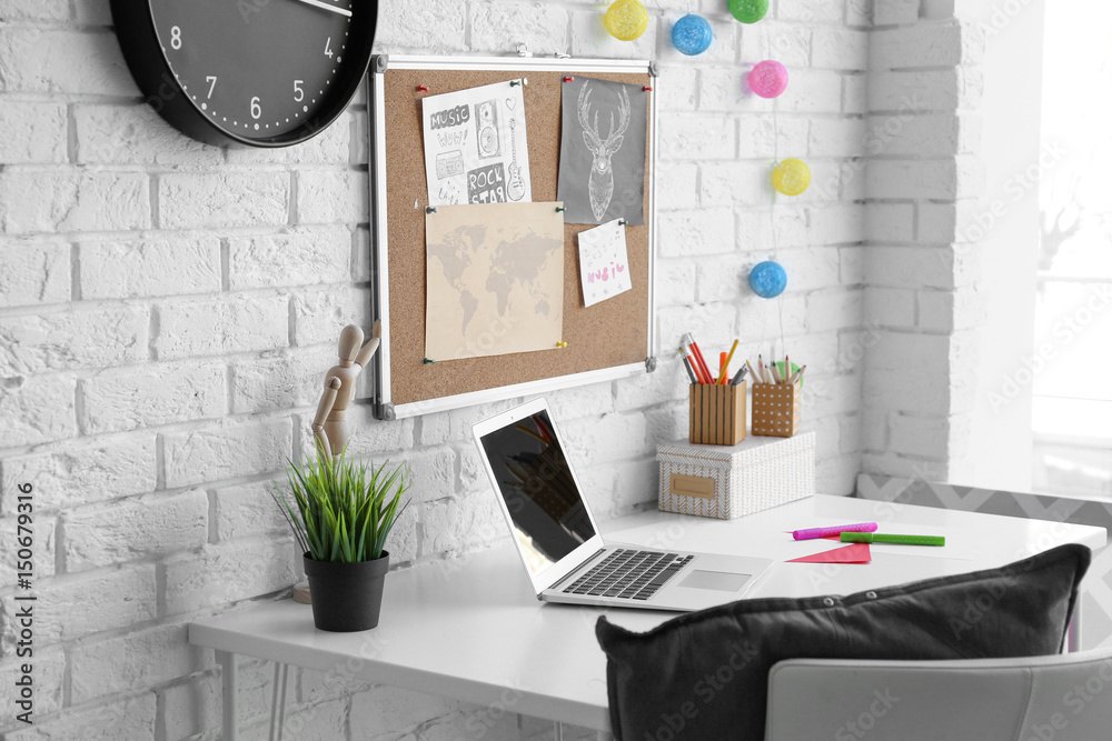 Comfortable work space in baby room