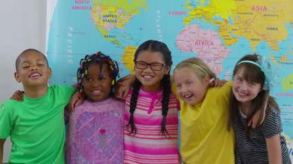 Group of students in school classroom