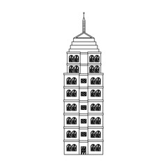 Wall Mural - building hotel architecture facade image outline vector illustration