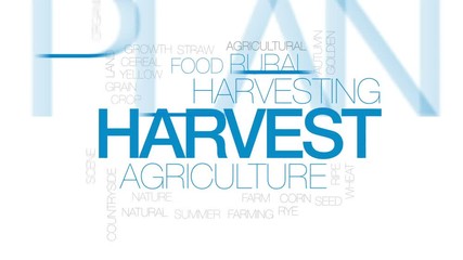 Poster - Harvest animated word cloud, text design animation. Kinetic typography.