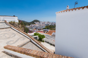 Wall Mural - Panoramic view over Frigiliana white village,Spain