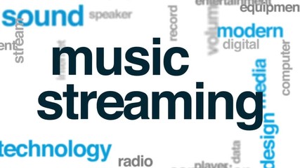 Sticker - Music streaming animated word cloud, text design animation.