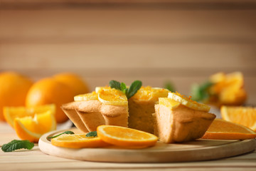 Sticker - Delicious citrus cake on cutting board