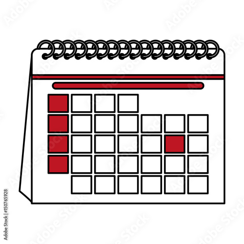 color contour cartoon calendar with indicated day vector illustration ...