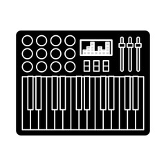 Sticker - dj turntable icon over white background. vector illustration