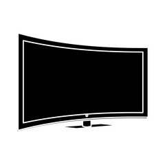 Sticker - silhouette of modern television icon over white background. vector illustration