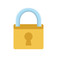 Security Padlock Icon Over White Background. Vector Illustration