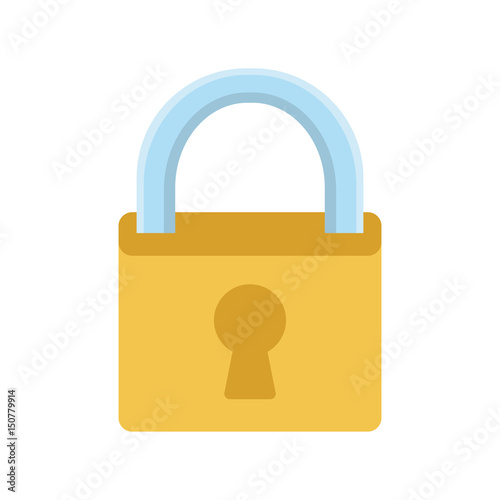 Cuadros en Lienzo security padlock icon over white background. vector illustration