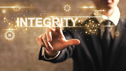 Poster - Integrity text with businessman