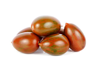 Poster - fresh tigerella tomatoes on white background