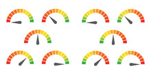 Meter Signs Infographic Gauge Element From Red To Green And Green To Red Vector Illustration
