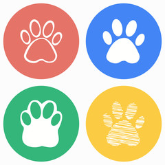 Wall Mural - Paw icon set.