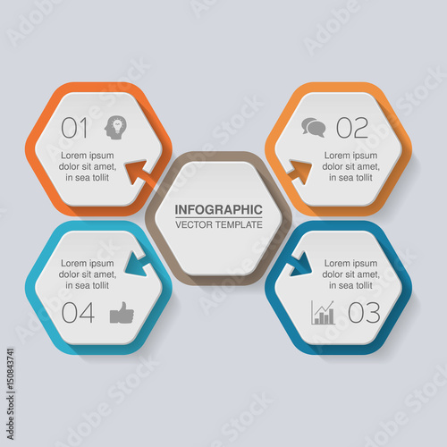 Photographie Vector infographic template for diagram, graph, presentation, chart, business concept with 4 options