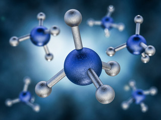 Methane Molecule Image. 3D rendering