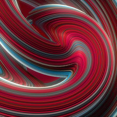 Leinwandbilder - Colored twisted shape. Computer generated abstract geometric 3D render illustration