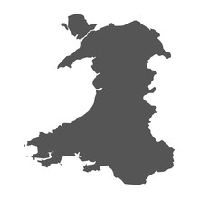 Wales Vector Map. Black Icon On White Background.