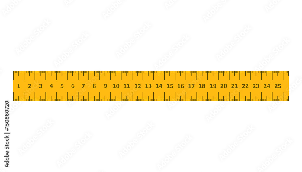 Yellow ruler. Instrument of measurement vector illustration. Stock ...