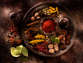 Poster - Selection spices, herbs and spicy