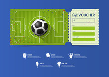 Tickets Template Design For Football Or Soccer Match. Gift Vouchers Or Certificate Coupons. Vector Illustration.